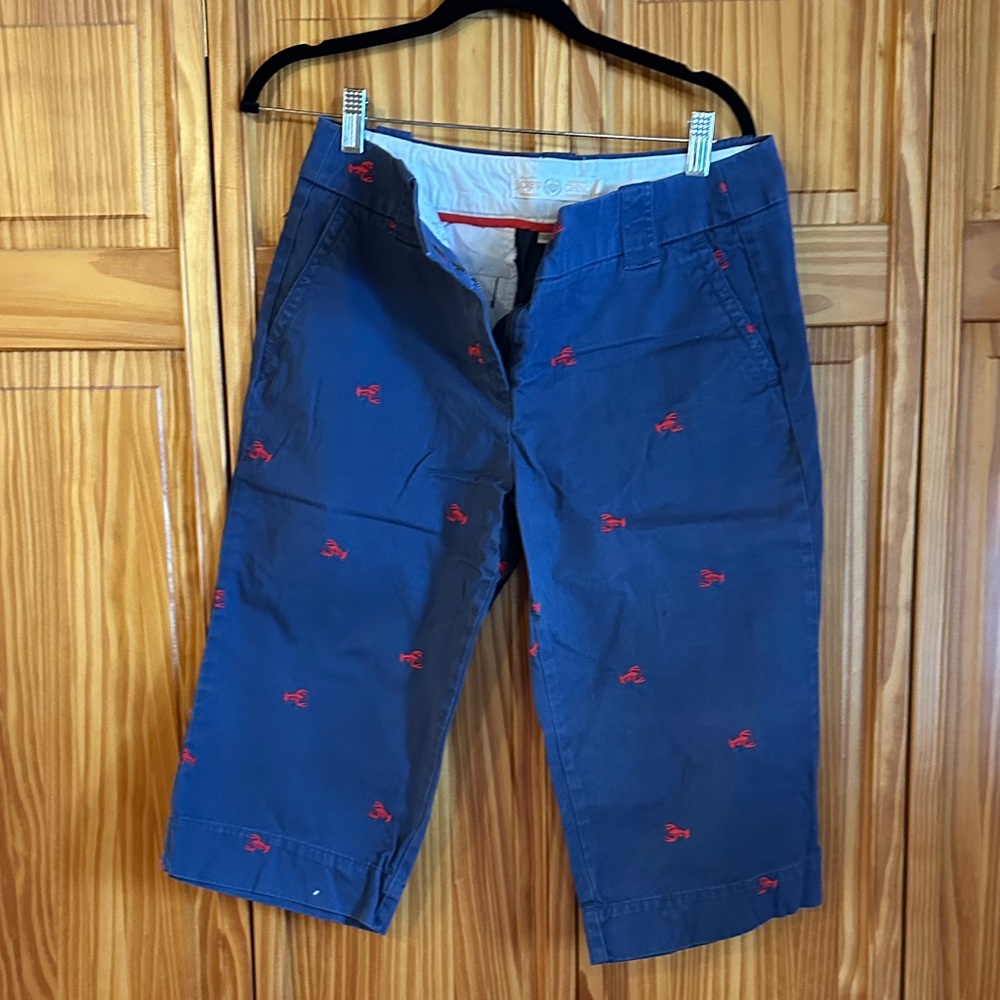 J. Crew Factory Blue Capris with Lobster 🦞 Accents